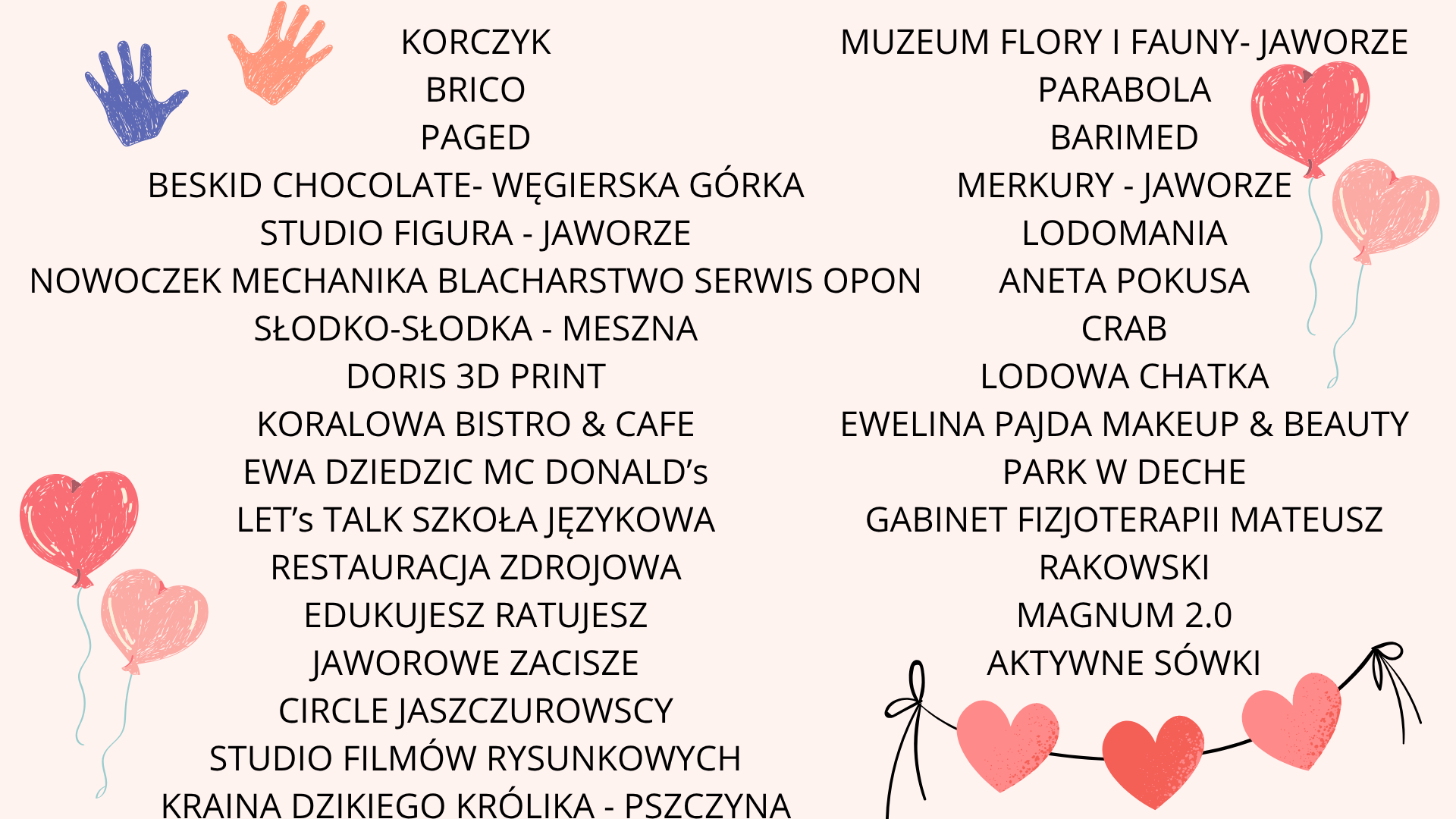 podziękowania dla sponsorów